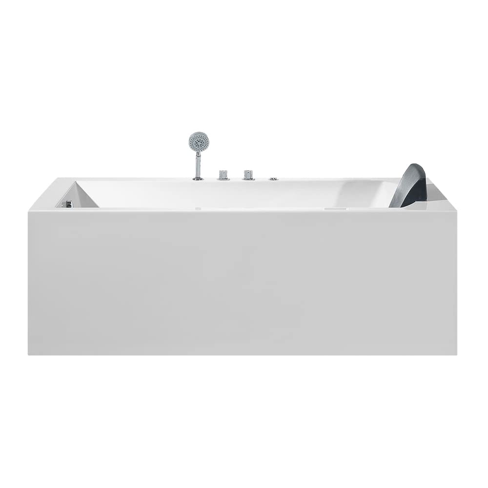 ARIEL Platinum 70" Inch Left Drain Rectangular Alcove Whirlpool Bathtub