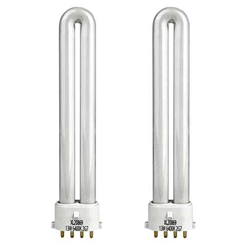 2 Pack Xtralite 13w Daylight Replacement Bulb, 4 Pin 2G7 Base (6400k)