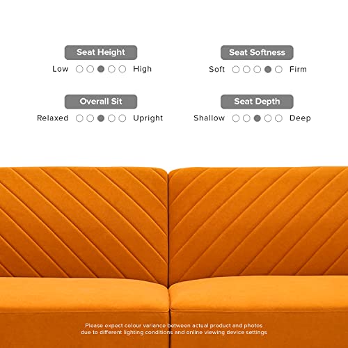 mopio Futon Sofa Bed, Couch, Small Sofa, Sleeper Sofa, Loveseat, Mid Century Modern Futon Couch, Sofa Cama, Couches for Living Room (Apricot Velvet)