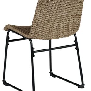 Signature Design by Ashley Outdoor Amaris Resin Wicker Patio Chair, 2 Count, Brown