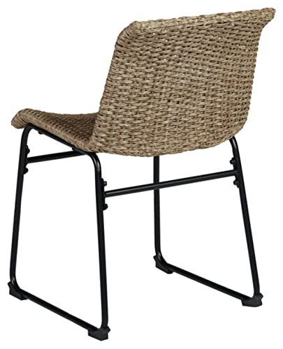 Signature Design by Ashley Outdoor Amaris Resin Wicker Patio Chair, 2 Count, Brown