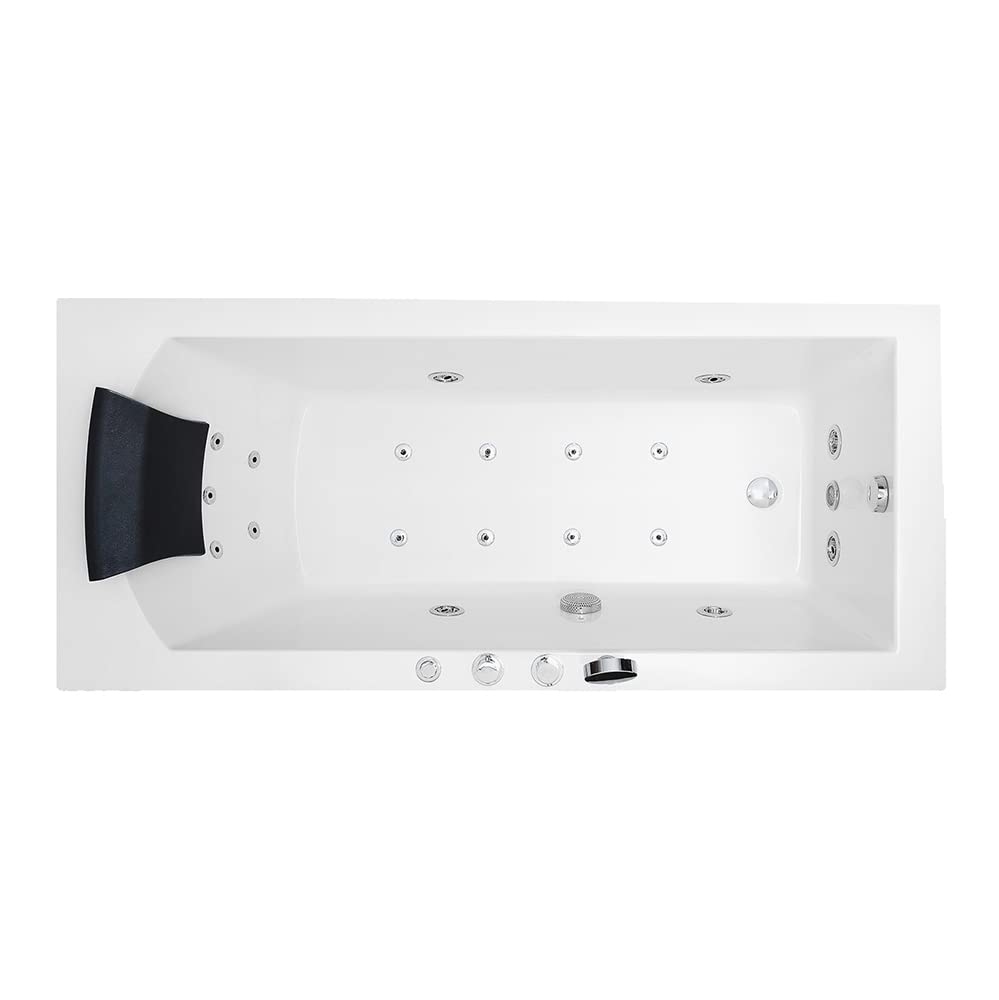 ARIEL Platinum 70" Inch Left Drain Rectangular Alcove Whirlpool Bathtub