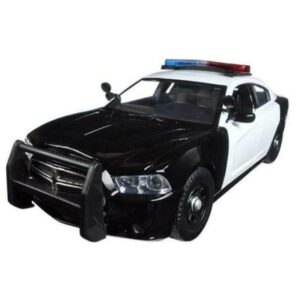 Motor Max 2011 Dodge Charger Pursuit Unmarked w/Lights & Sounds, Black and White 79533-1/24 Scale Diecast Model Toy Car