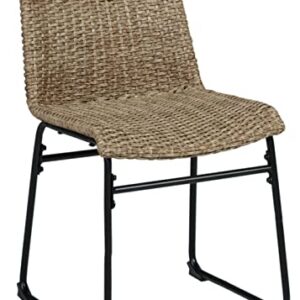 Signature Design by Ashley Outdoor Amaris Resin Wicker Patio Chair, 2 Count, Brown