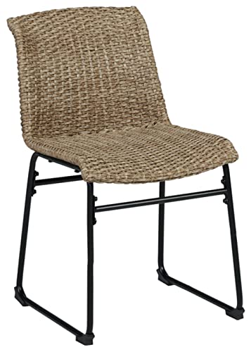 Signature Design by Ashley Outdoor Amaris Resin Wicker Patio Chair, 2 Count, Brown