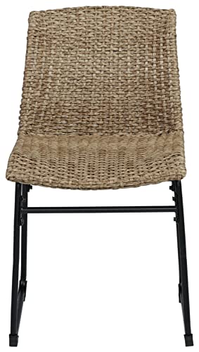 Signature Design by Ashley Outdoor Amaris Resin Wicker Patio Chair, 2 Count, Brown