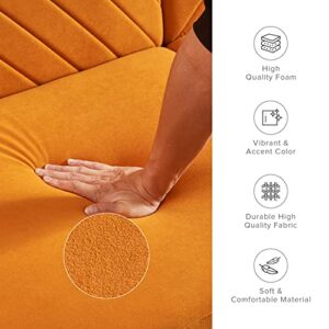 mopio Futon Sofa Bed, Couch, Small Sofa, Sleeper Sofa, Loveseat, Mid Century Modern Futon Couch, Sofa Cama, Couches for Living Room (Apricot Velvet)