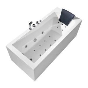 ARIEL Platinum 70" Inch Left Drain Rectangular Alcove Whirlpool Bathtub