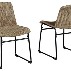 Signature Design by Ashley Outdoor Amaris Resin Wicker Patio Chair, 2 Count, Brown