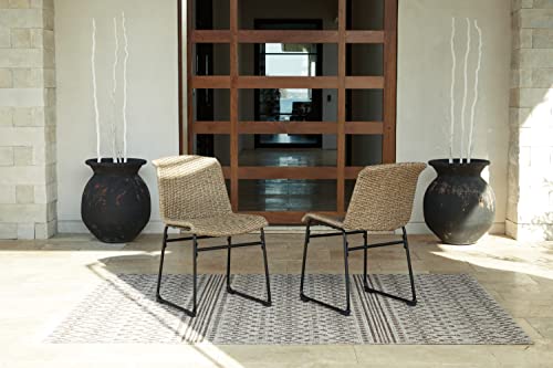 Signature Design by Ashley Outdoor Amaris Resin Wicker Patio Chair, 2 Count, Brown