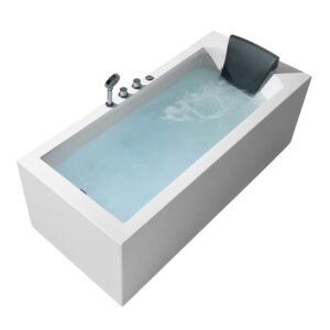 ARIEL Platinum 70" Inch Left Drain Rectangular Alcove Whirlpool Bathtub