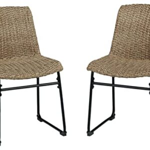 Signature Design by Ashley Outdoor Amaris Resin Wicker Patio Chair, 2 Count, Brown