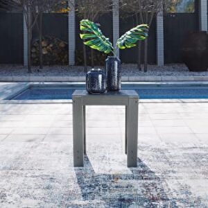 Signature Design by Ashley Amora Outdoor HDPE Patio End Table, Charcoal Gray