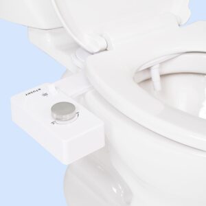 TUSHY Classic 3.0 Bidet Toilet Seat Attachment - A Non-Electric Self Cleaning Water Sprayer with Adjustable Water Pressure Nozzle, Angle Control (Classic 3.0, White/Platinum + Relaxed Ottoman)