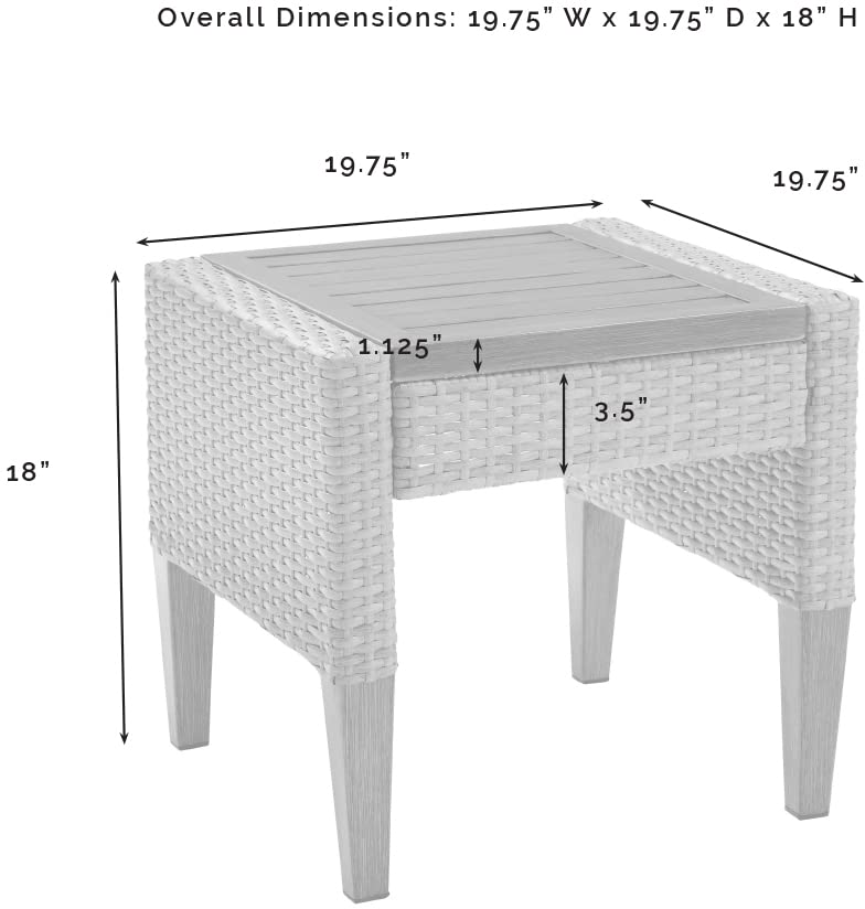 Crosley Furniture Capella All Weather Rattan Wicker Outdoor Side Table for Patio, Deck, Porch, Brown