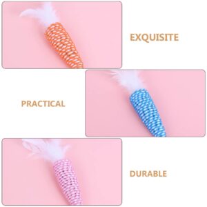 balacoo 4pcs Cat Carrot Toy Cat Dental Chew Ball Braided Dog Rope Toys Cat Chew Toy Catnip Toys Cat Toys Dog Chew Toys for Small Dogs Wand Kitten Toys The Cat Indoor Cat Artificial