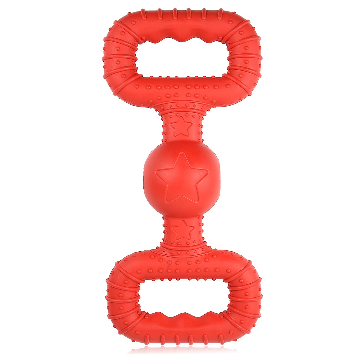 BiteKing Natural Rubber Dog Toys for Large Aggressive Chewers - Tough Tug War Dog Toy for Large Dogs Tooth Clean, Red