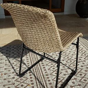 Signature Design by Ashley Outdoor Amaris Resin Wicker Patio Chair, 2 Count, Brown