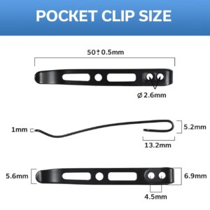 SENCUT Deep Carry Pocket Clip Only for SENCUT Knives, NOT Screws Included, Length: 1.97"(50mm), SA14A (Short Black)