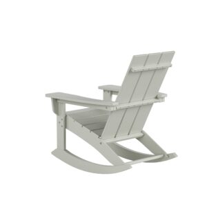 WO Home Furniture Patio Rocking Chair Set of 4 PCS Modern Outdoor HDPE UV Weather Resistant (Sand)