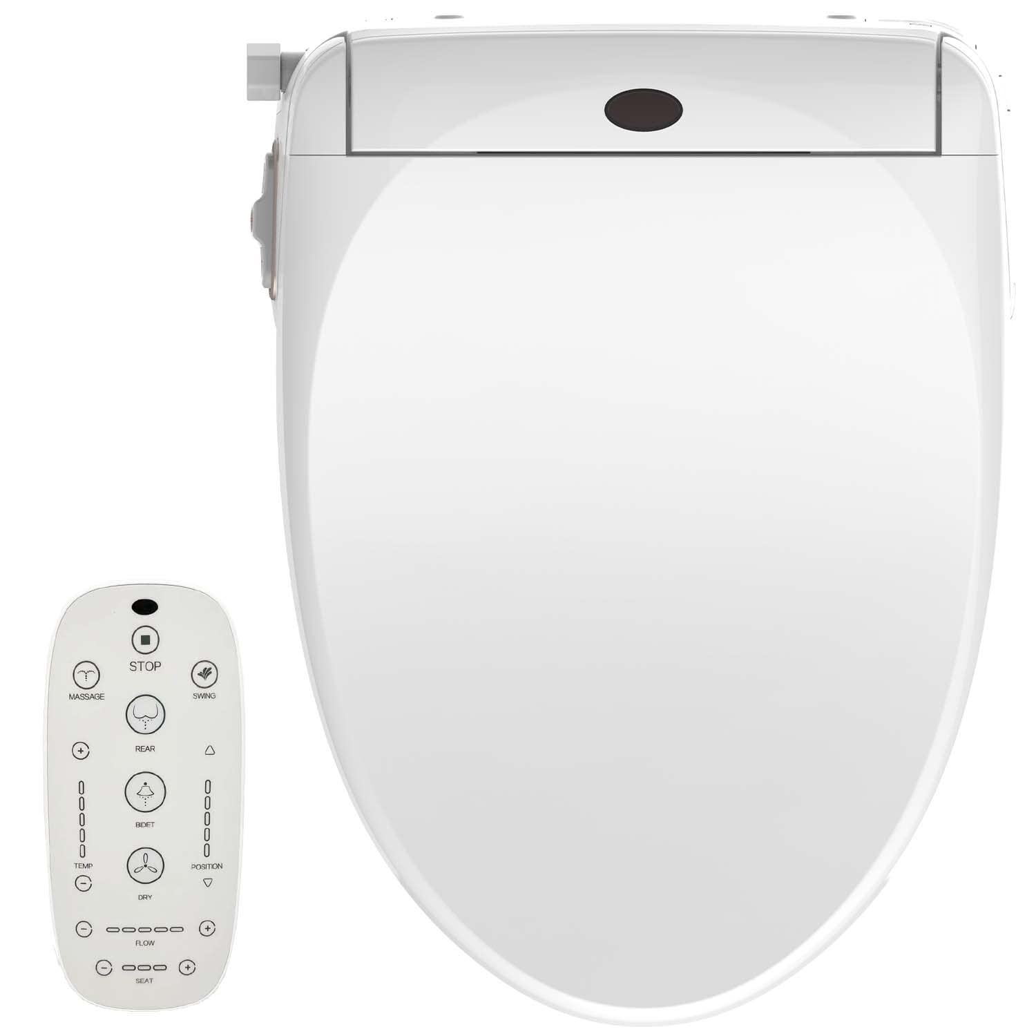 JEP Electric Bidet Toilet Seat for Elongated Toilets & Round Toilets | Premium Bidets for Existing Toilets with Warm Water, Heated Seat, and a Remote Control