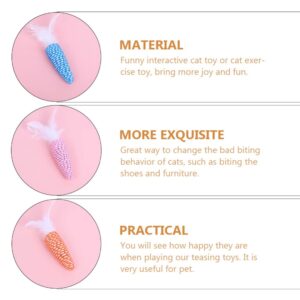 balacoo 4pcs Cat Carrot Toy Cat Dental Chew Ball Braided Dog Rope Toys Cat Chew Toy Catnip Toys Cat Toys Dog Chew Toys for Small Dogs Wand Kitten Toys The Cat Indoor Cat Artificial