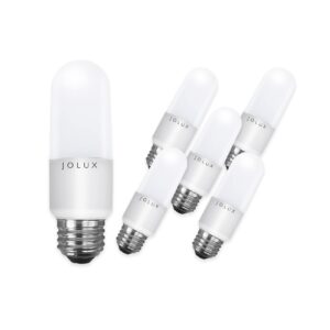 jolux led stick light bulbs, enclosed fixture rated,60w equivalent, 5000k daylight, 800 lumen,medium screw base e26 led bulbs,non-dimmable,6 count (pack of 1)…