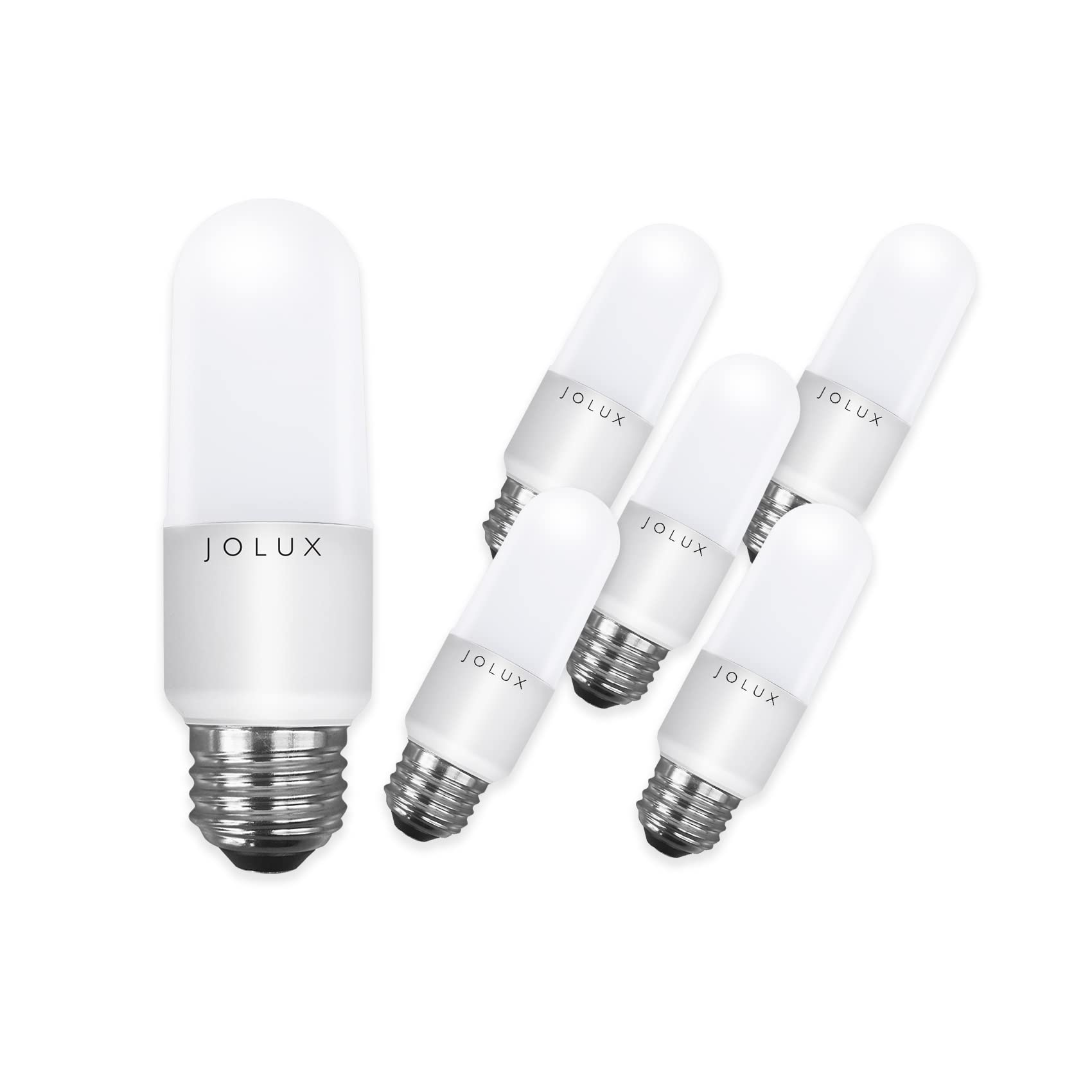 Jolux LED Stick Light Bulbs, Enclosed Fixture Rated,60W Equivalent, 5000K Daylight, 800 Lumen,Medium Screw Base E26 led Bulbs,Non-Dimmable,6 Count (Pack of 1)…