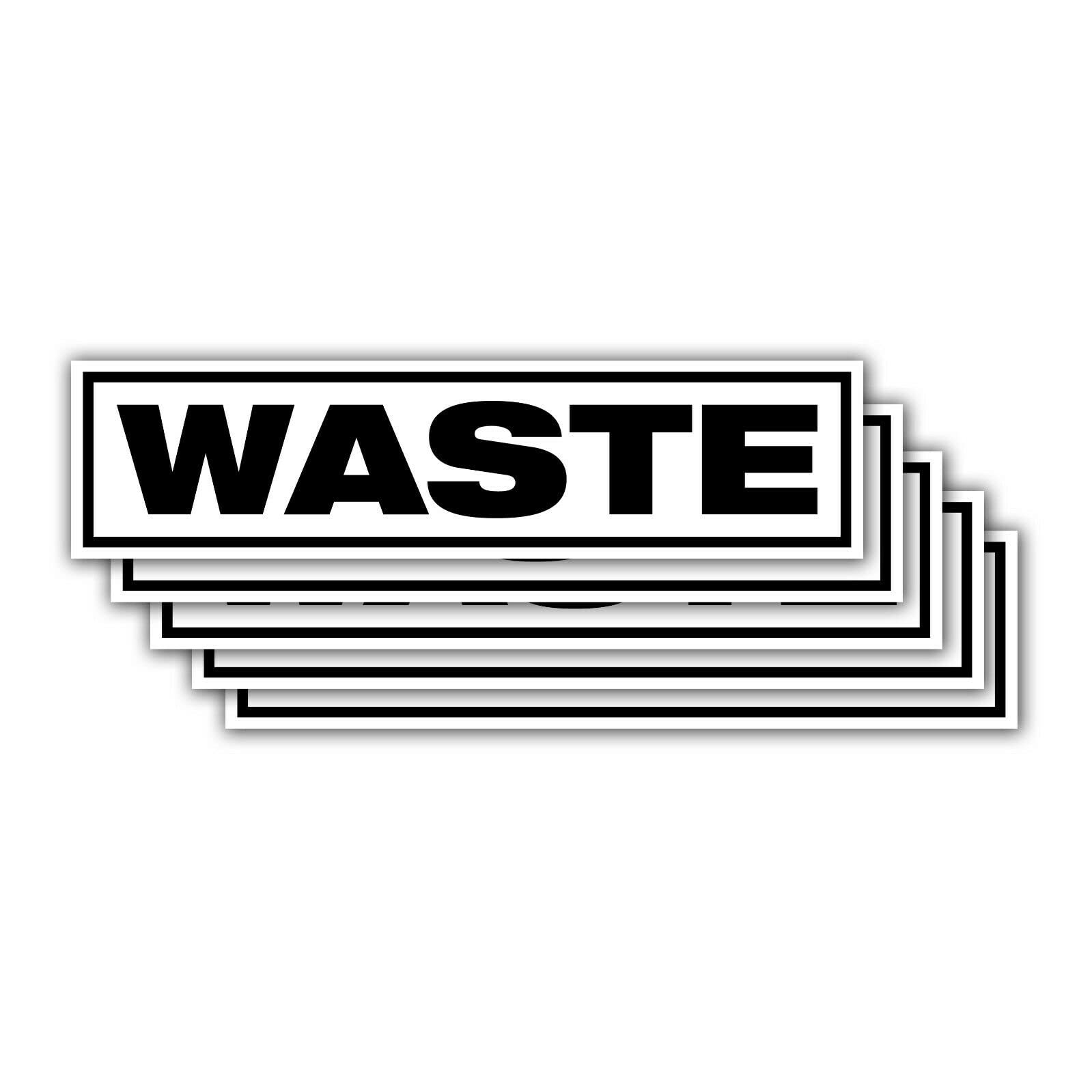 Waste Flap Sticker, Self Adhesive Garbage Label for Trash Cans, Wastebaskets & Dustbins, 5 Pack