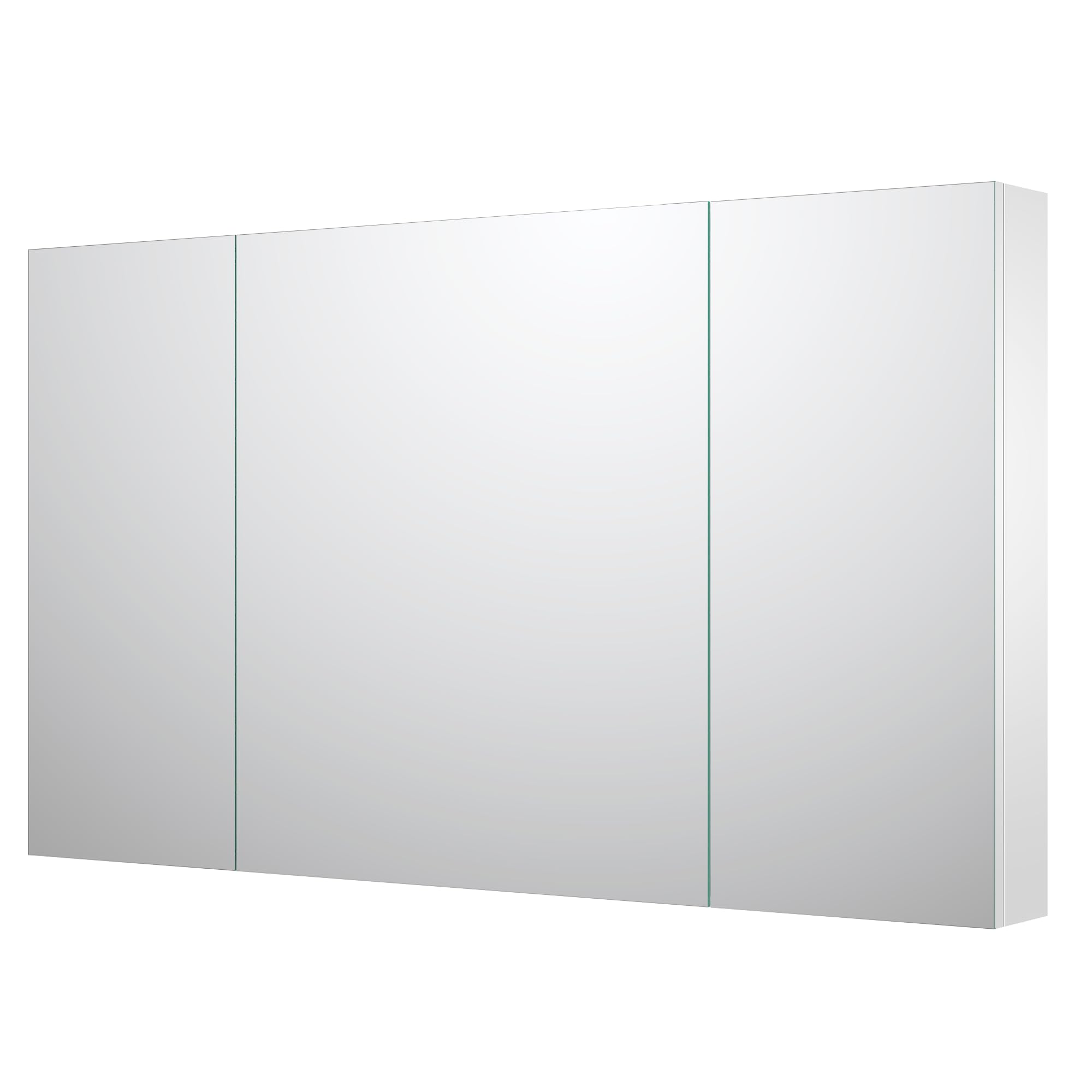 Sunrosa Aluminum Bathroom Medicine Cabinet with Mirror Door, 48"×27.5" Bathroom Mirror Cabinet, Wall-mountable and Recessed-in Mirror Cabinet, 3 Doors Medicine Cabinet Organizer