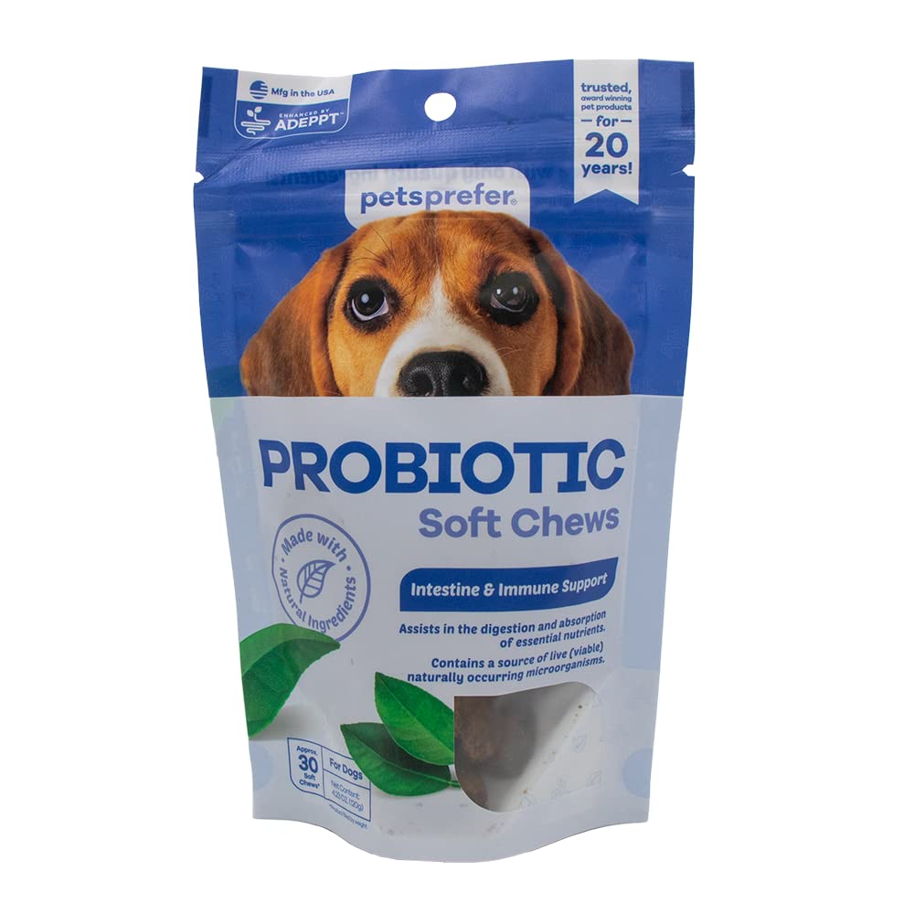 Generic PetsPrefer Probiotic Soft Chews for Dogs with 6 Probiotic Strains + Prebiotic Supplement to Support Gut Health and Digestion - Delicious Flavor