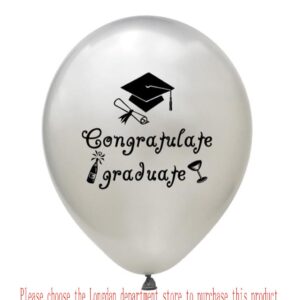 rose gold Sequin graduation balloon congratulations graduate party decorations balloon, Silver, Z-3