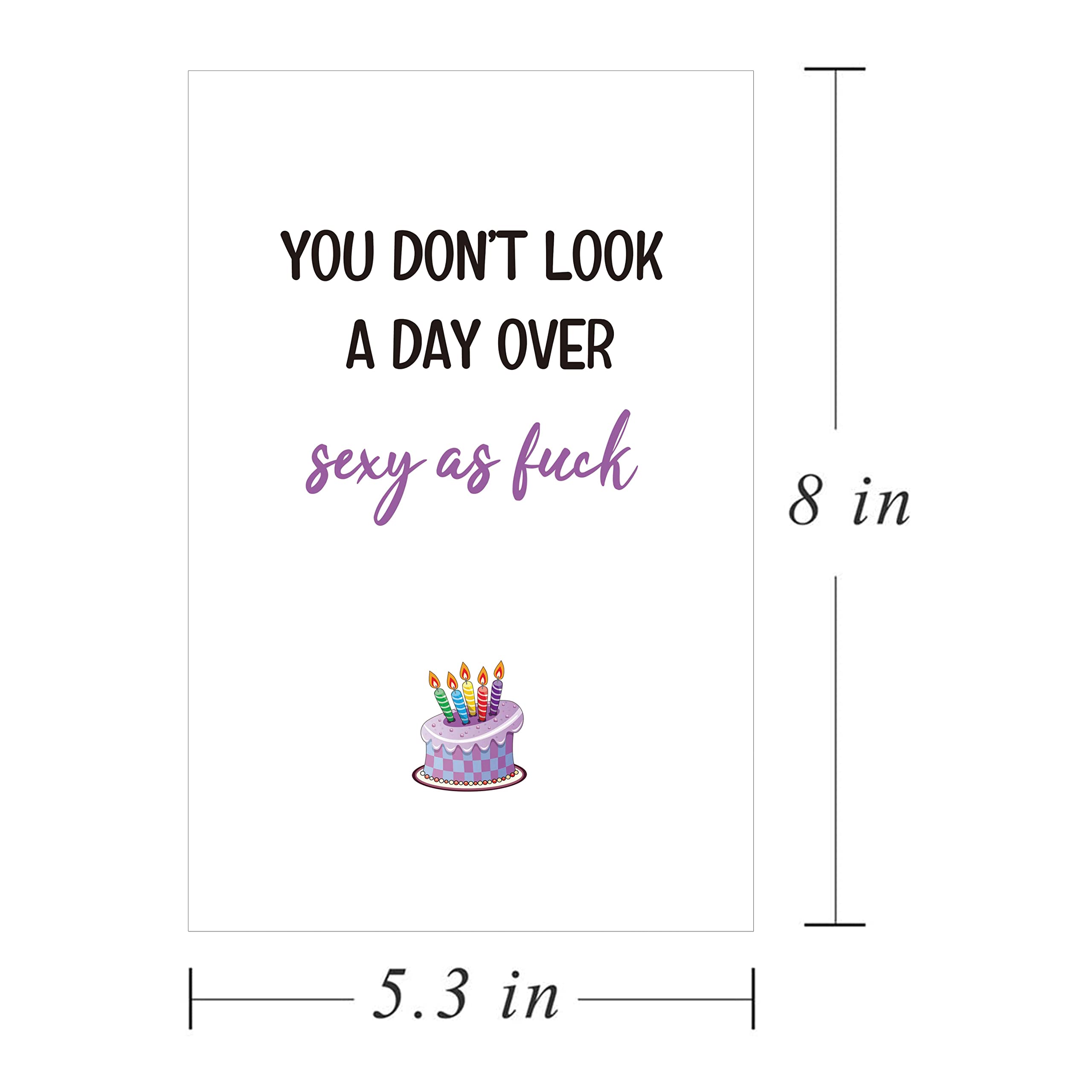 Ure Tenk Sexy Birthday Card, Dirty Bday Card for Him Wife GF BF Husband, Cheeky You Don't Look A Day Over Sexy As Fu*k