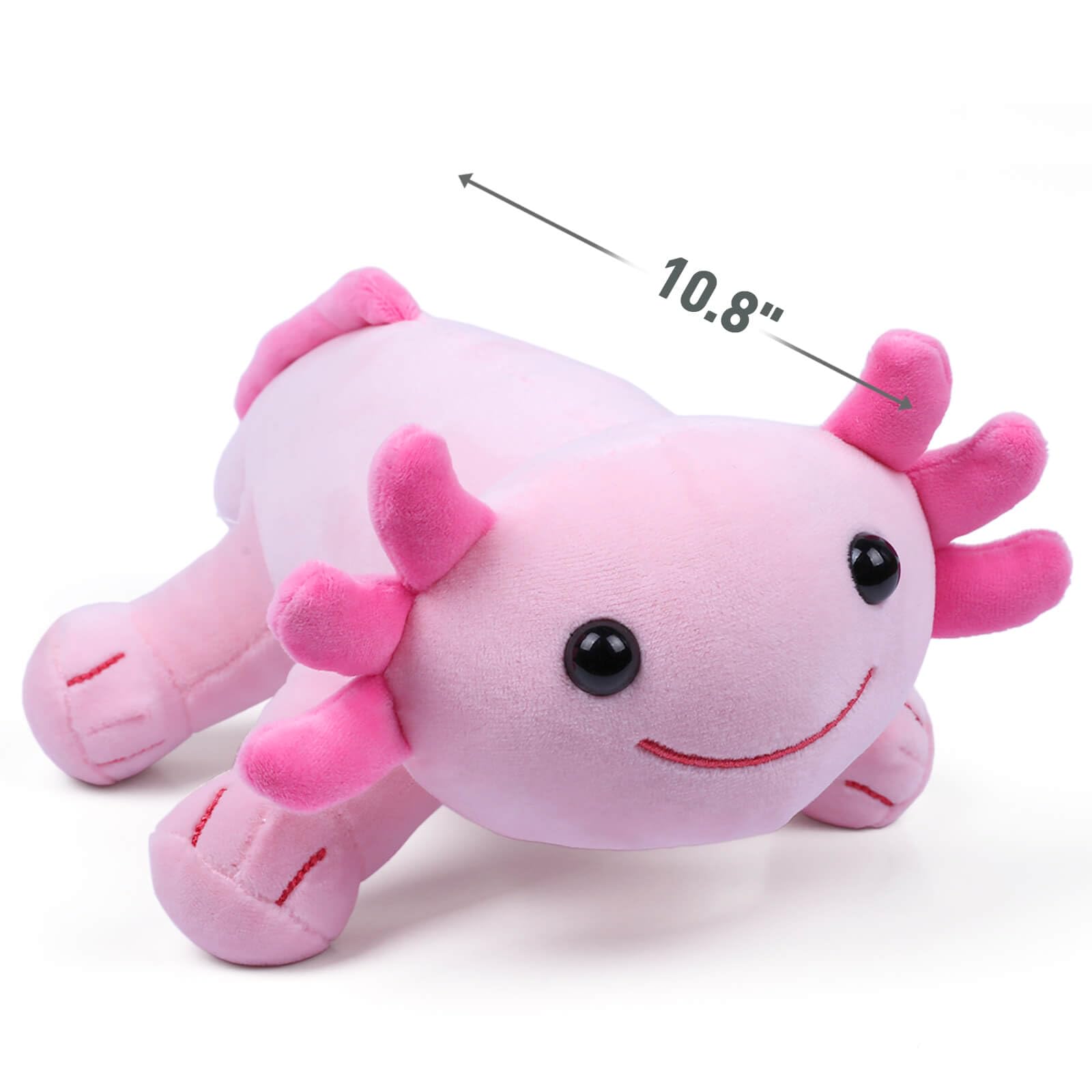 DYBFONO Axolotl Plush Toy, 10.8” Soft Cute Axolotl Stuffed Cotton Plush Pillow Kawaii Salamander Animal for Boys Girls Kids Gift (Pink)