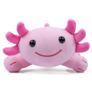 DYBFONO Axolotl Plush Toy, 10.8” Soft Cute Axolotl Stuffed Cotton Plush Pillow Kawaii Salamander Animal for Boys Girls Kids Gift (Pink)