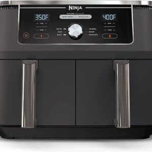 Ninja DZ401 Foodi 6-in-1 10-qt. 2-Basket Air Fryer with DualZone Technology, Grey (Renewed) AD350CO