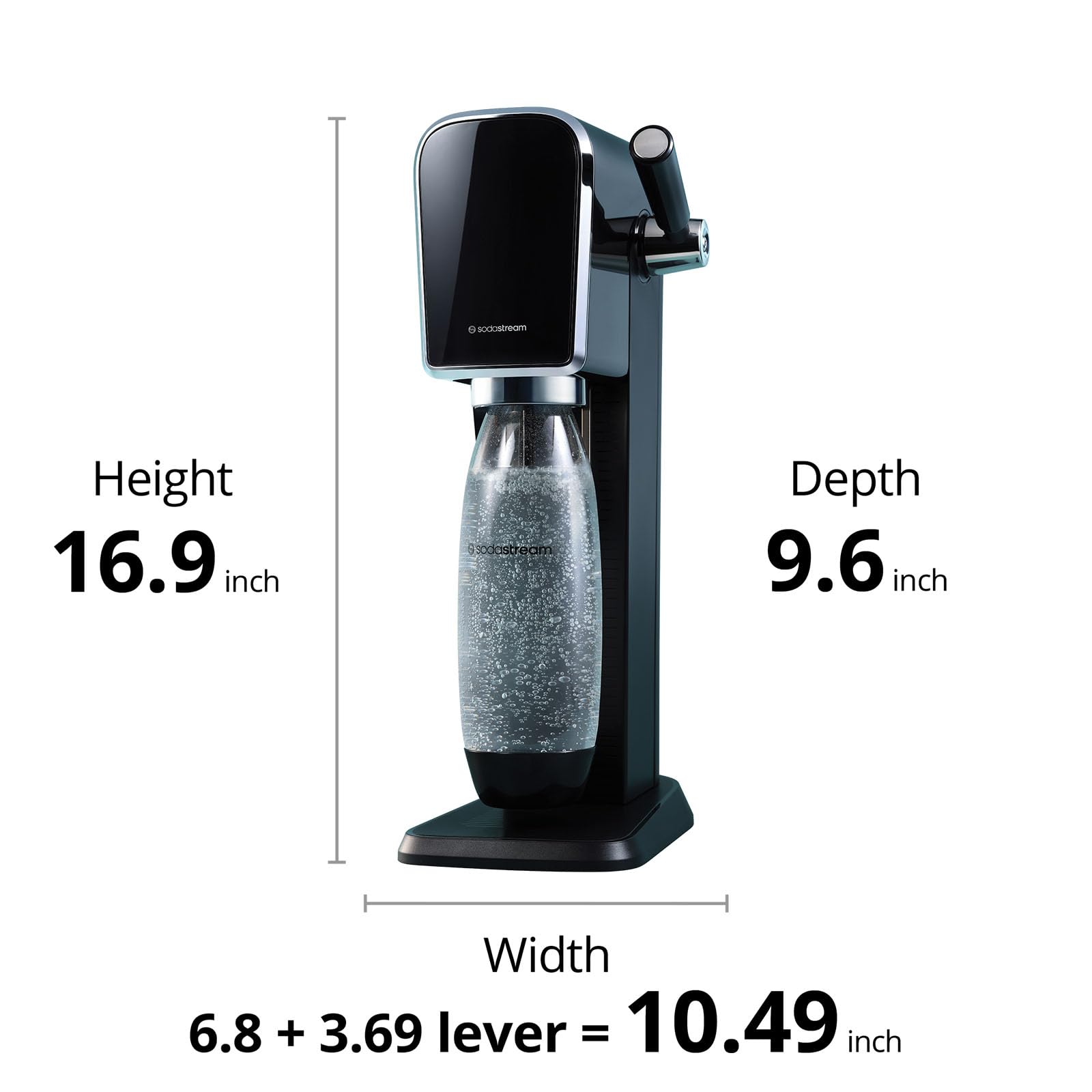 SodaStream Art Sparkling Water Maker (Black) with CO2 and Dishwasher Safe Bottle