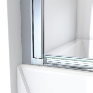 DreamLine Aqua-Q Swing 34 in. W x 58 in. H Frameless Tub Door in Chrome