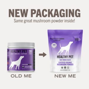 Om Mushroom Matrix Pet - Canine | Healthy Pet | Daily Functional Immune Support for Dogs & Cats | USA Grown Human-Grade Organic Mushroom Powder Pet Supplement | 200 Grams, 7.1 oz