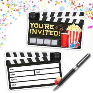 30 Movie Party Invitations with Envelopes - Perfect for Movie Theme Party, Hollywood Party, Red Carpet Party, Movie Birthday Party Supplies