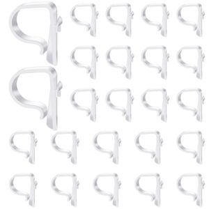 church pew clips heavy duty plastic hooks tablecloth clips chair table clips translucent white pew clips table cloth holders for wedding ceremony church aisle railing bow decorations(24 pieces)