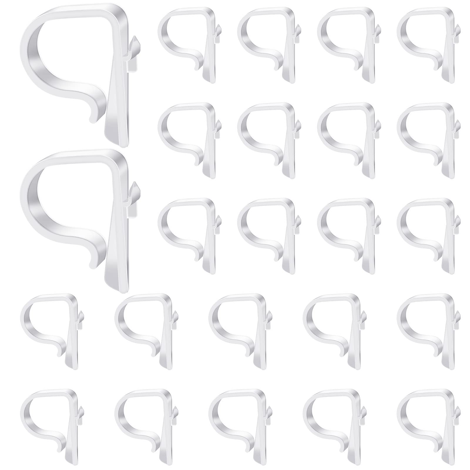 Church Pew Clips Heavy Duty Plastic Hooks Tablecloth Clips Chair Table Clips Translucent White Pew Clips Table Cloth Holders for Wedding Ceremony Church Aisle Railing Bow Decorations(24 Pieces)