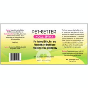 Pet-Setter Animal Wound and Skin Care Spray for all Pets Dog and Cat Cleanser Will Soothe Skin Irritations Treat Cuts Provide Itch Relief Eliminate Pet Odor Even Bad Breath Made in USA 16 Oz