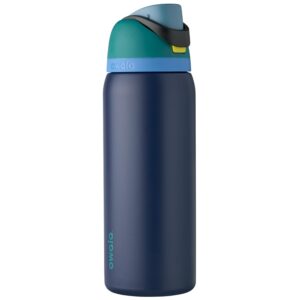 owala freesip insulated stainless steel water bottle with straw for sports and travel, bpa-free, 32-oz, teal/navy (nautical twilight)