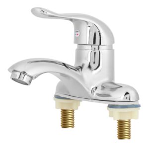 Single Hole Bathroom Faucet, G1/2 Zinc Alloy and ABS Hot and Cold Water Mixing Sink Faucet, Single-Handle Bathroom Faucet