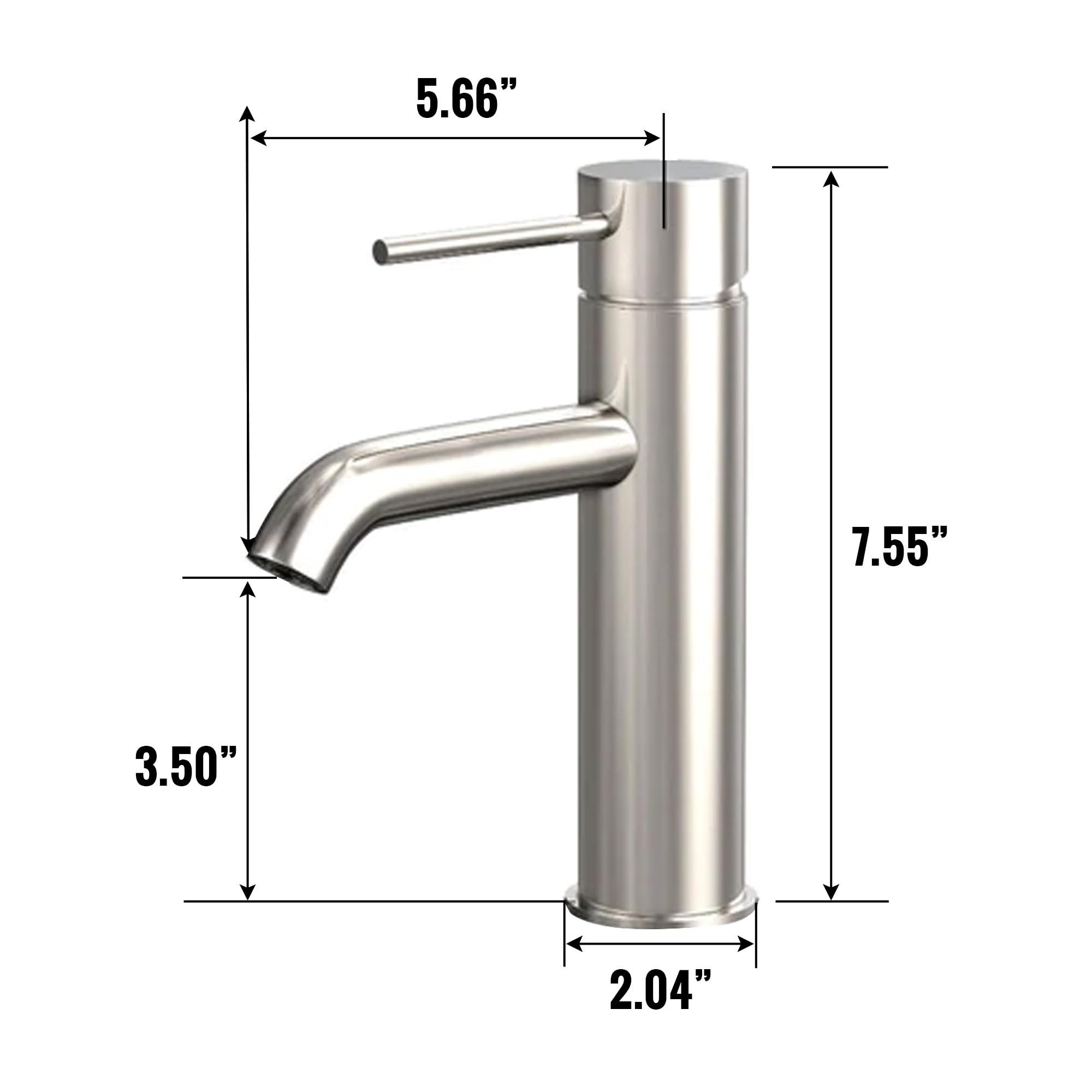 Ivanees Bathroom Sink Faucet Single Handle, Single Hole Faucet, Hot & Cold Mixer Tap Bathroom Faucet, Lead-Free Solid Brass Faucet, Brushed Nickel Finish, Deck Mounted Bath Faucet