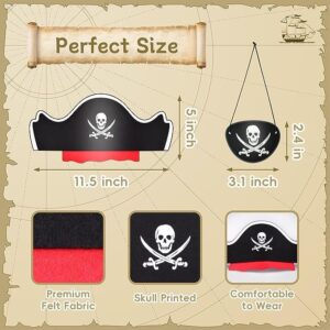 Legigo 36 Pcs Pirate Costume Set - Classic Skull Print Hat, Eye Mask, 18 Pcs Captain Hat and Eye Patch for Cosplay, Fancy Dress, and Halloween