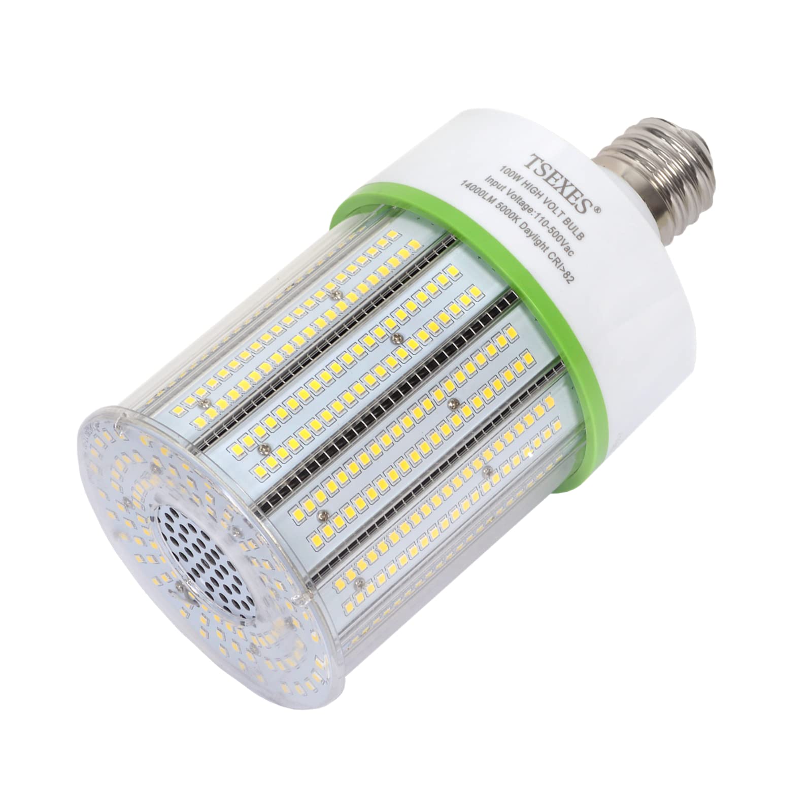 TSEXES 480V LED Bulbs 100W Corn Cob Light Bulb, E39 Mogul Base,14000LM 5000K Daylight Lamp,Replacement for 350-400W HID (MH, HPS) AC100-500V