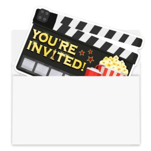 30 Movie Party Invitations with Envelopes - Perfect for Movie Theme Party, Hollywood Party, Red Carpet Party, Movie Birthday Party Supplies