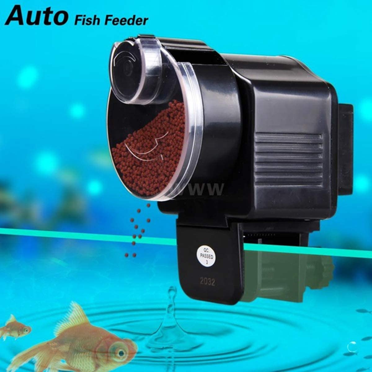 GQJDXD Fish Food Dispenser,Adjustable Aquatic Pet Supplies Automatic Auto Feeding Device,Aquarium Timer Fish Feeder